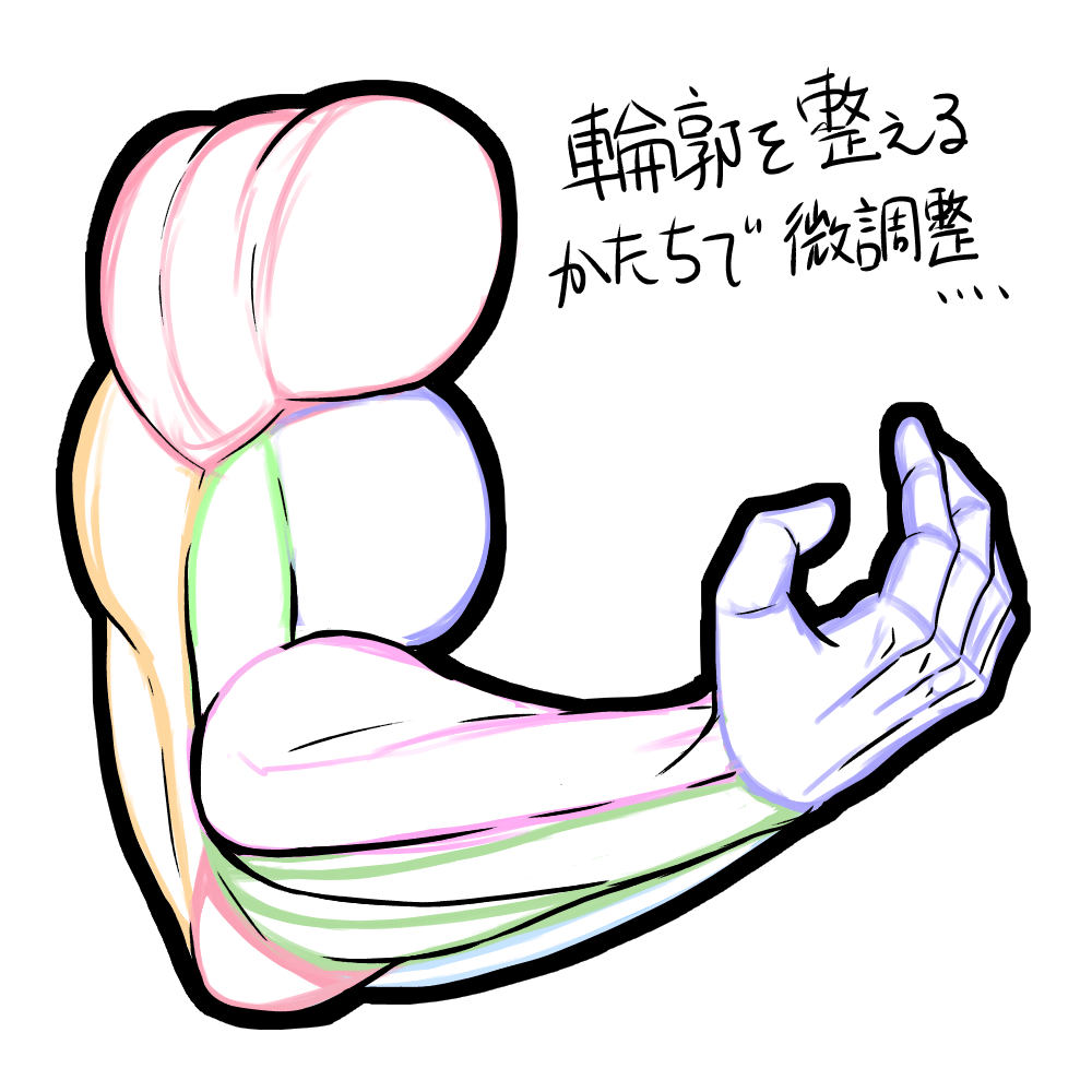 筋肉イラスト　筋肉　描き方